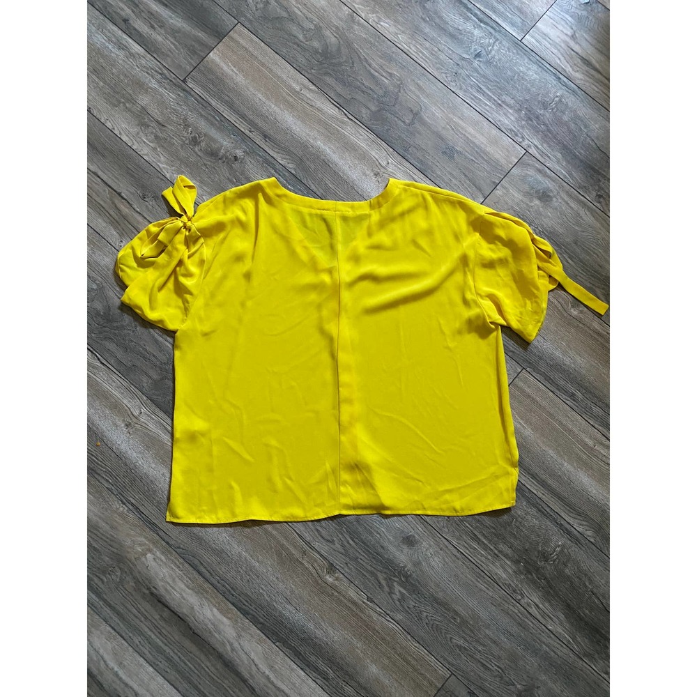 ELOQUII Short Sleeve Yellow Blouse Sz 22 - Picture 4 of 5